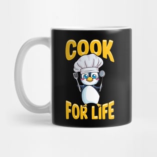 Cute Penguin Cook For Life Cooking Kitchen Animal Mug